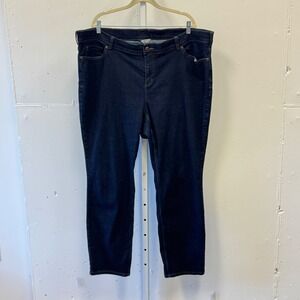 Duluth Trading Co‎ Women's 24W x 31 Daily Denim Dark Wash Straight Leg Jeans